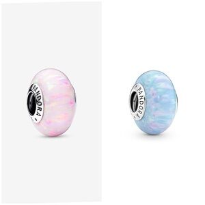 Pandora pink/ blue opalescent muranos